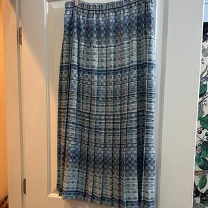 Koret Blue and Gray Checkered Midi Skirt
